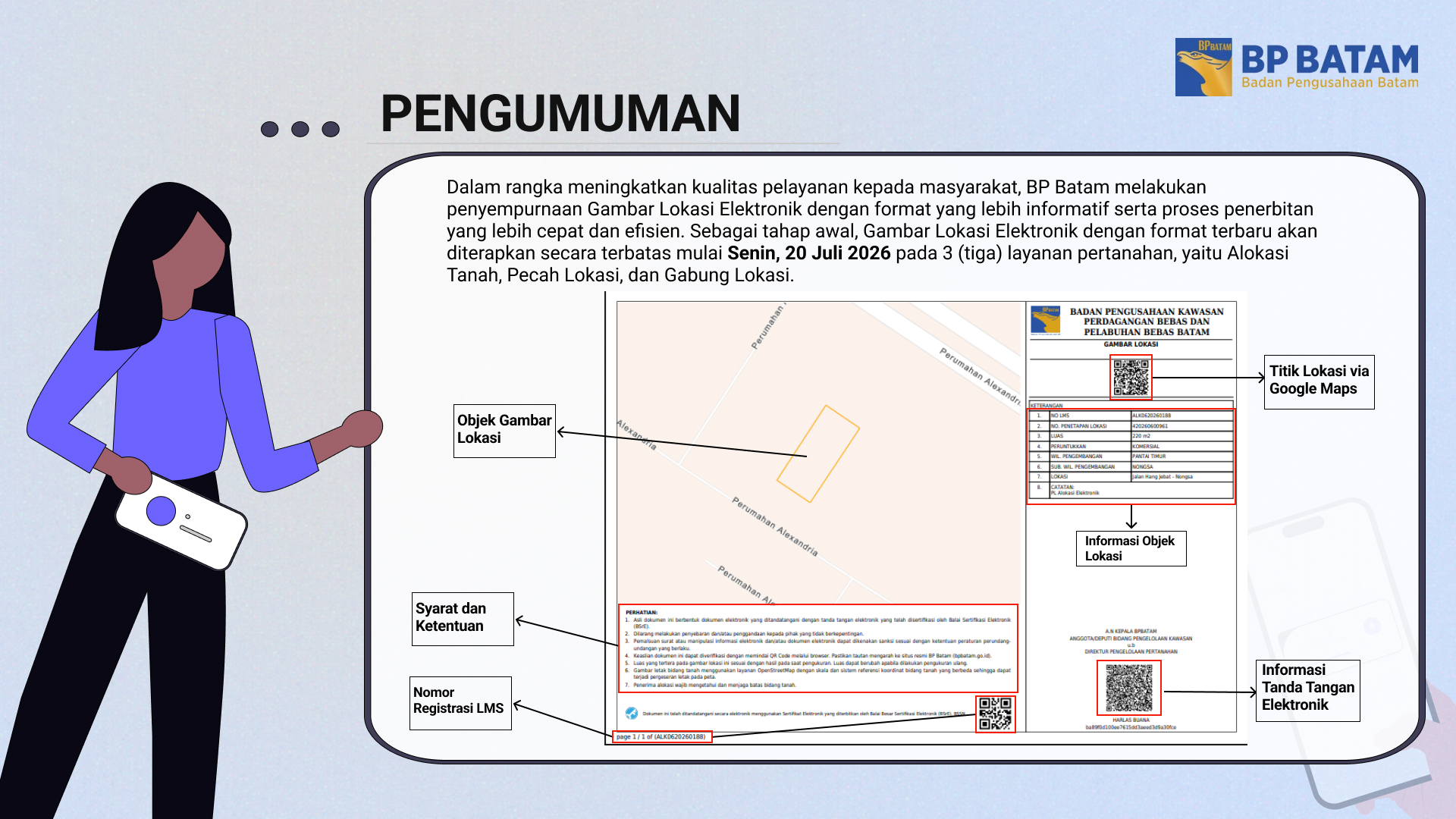 Pengumuman Gambar Penetapan Lokasi Elektronik
