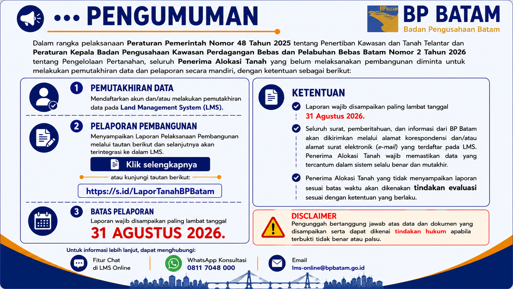 Pemutakhiran data dan pelaporan secara mandiri
